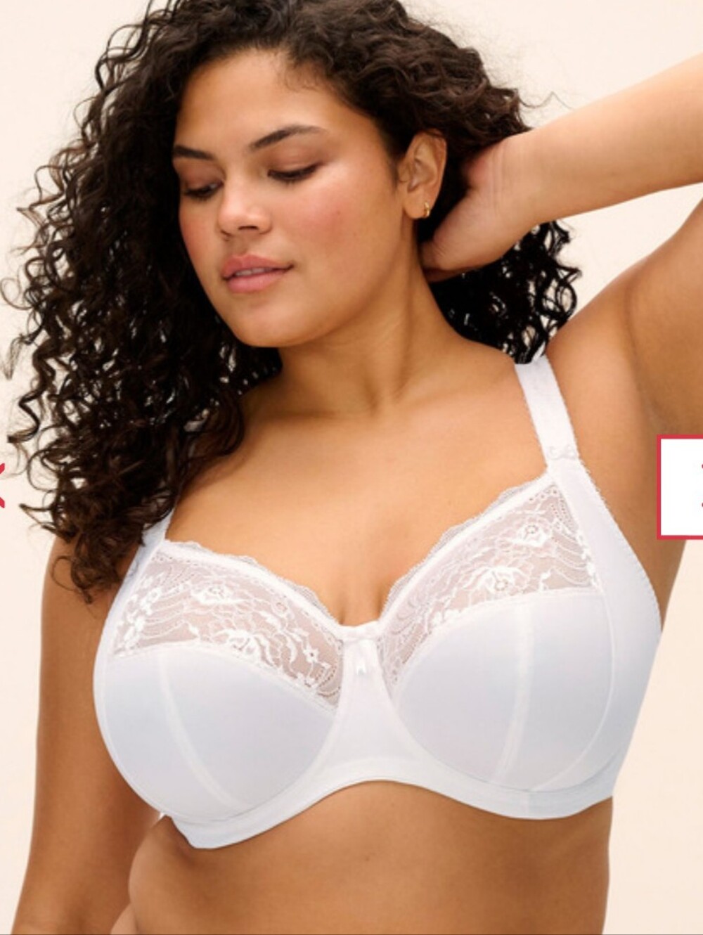 Elomi NEW Plus Size 40DD Cup: Morgan Banded Bra White